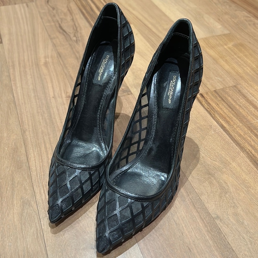 Dolce & Gabbana leather and mesh heels